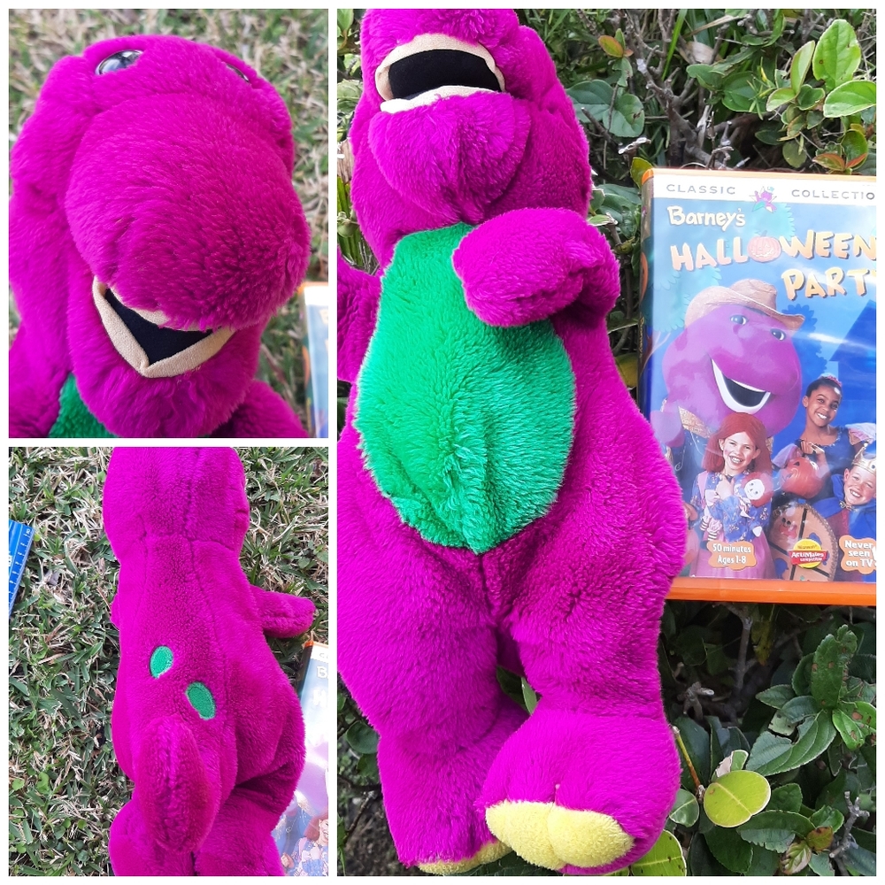 VTG 90s Barney Plush VHS Bundle Lot Halloween Kid